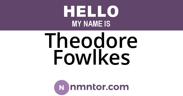 Theodore Fowlkes