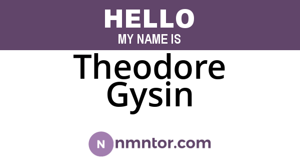 Theodore Gysin