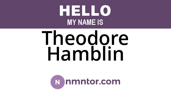 Theodore Hamblin