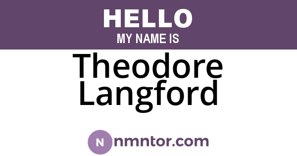 Theodore Langford
