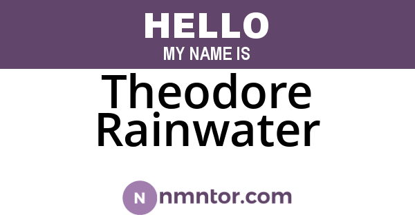 Theodore Rainwater