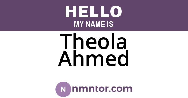 Theola Ahmed