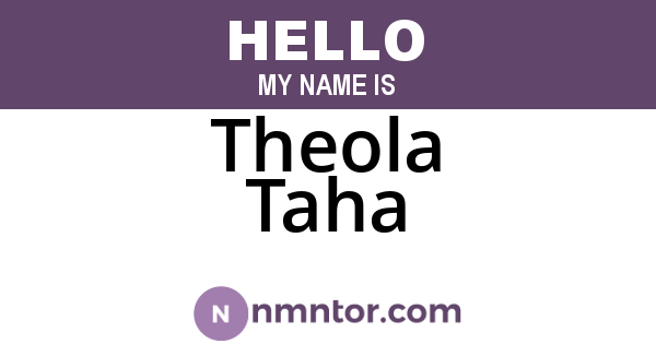 Theola Taha