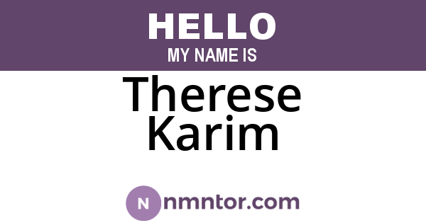 Therese Karim
