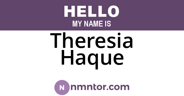 Theresia Haque