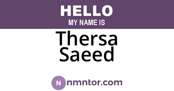 Thersa Saeed