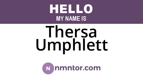 Thersa Umphlett