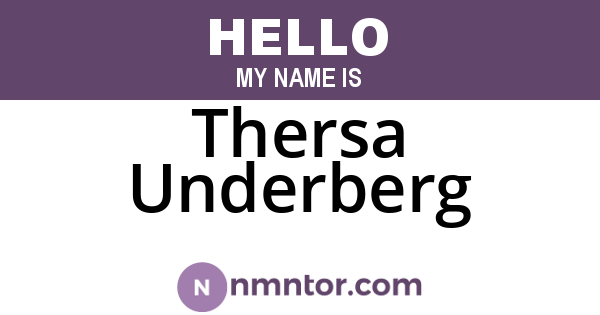 Thersa Underberg
