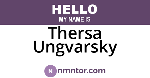 Thersa Ungvarsky