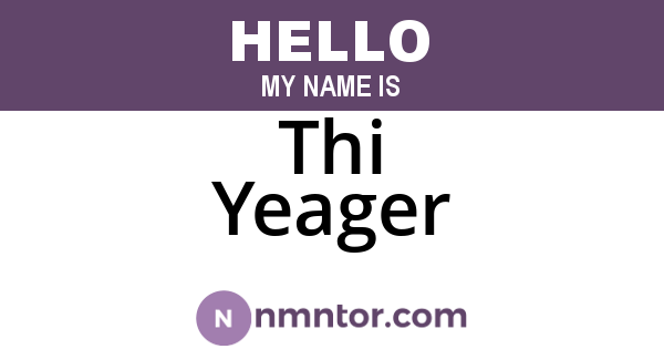 Thi Yeager