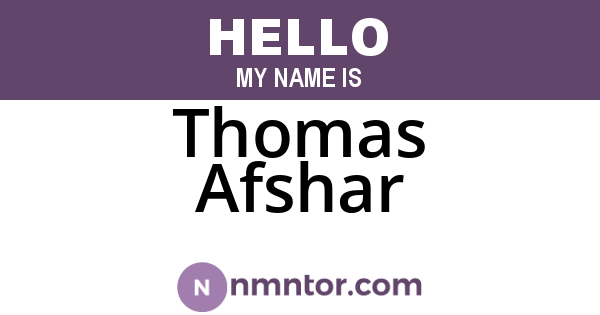 Thomas Afshar