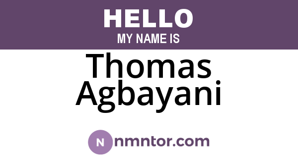 Thomas Agbayani