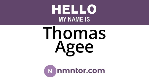 Thomas Agee