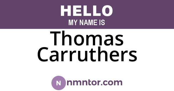 Thomas Carruthers