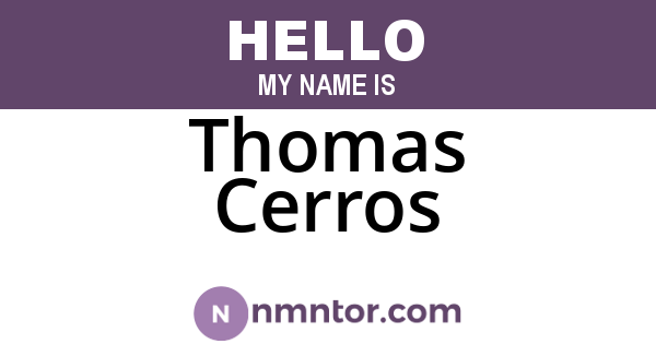 Thomas Cerros