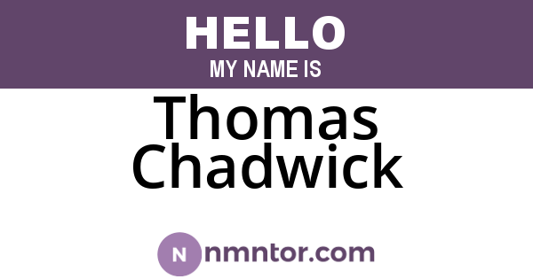 Thomas Chadwick