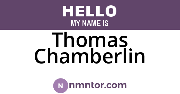 Thomas Chamberlin
