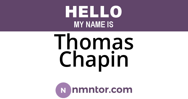 Thomas Chapin