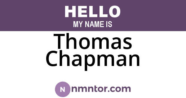Thomas Chapman