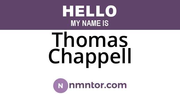 Thomas Chappell