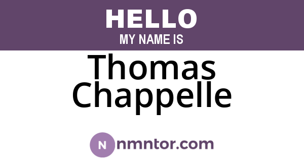 Thomas Chappelle