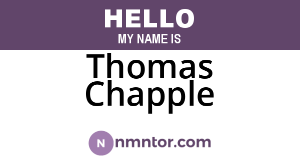 Thomas Chapple