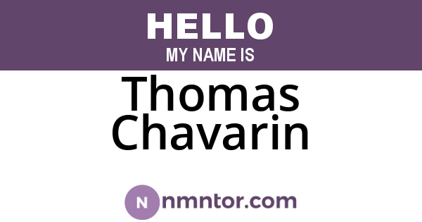 Thomas Chavarin