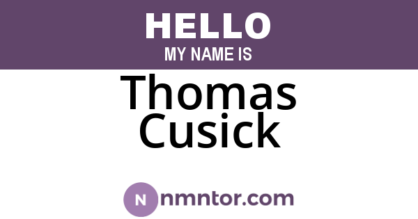 Thomas Cusick