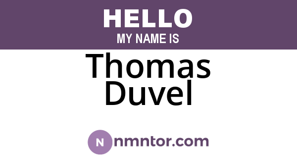 Thomas Duvel