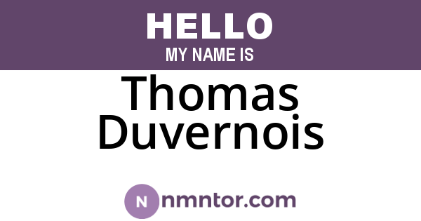 Thomas Duvernois