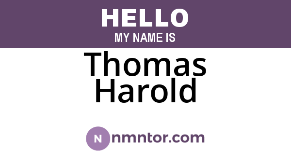 Thomas Harold