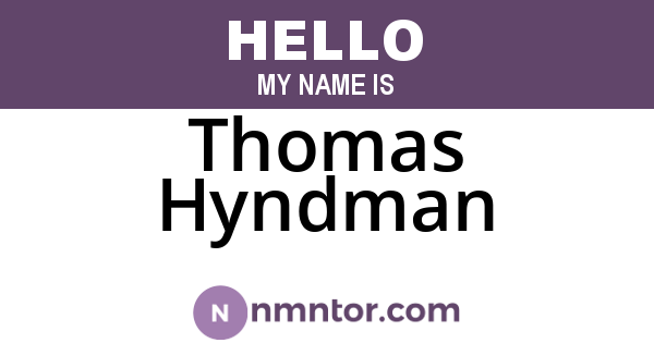 Thomas Hyndman