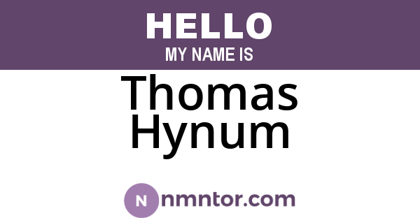 Thomas Hynum
