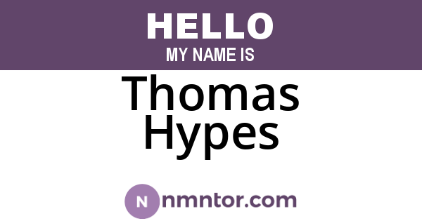 Thomas Hypes