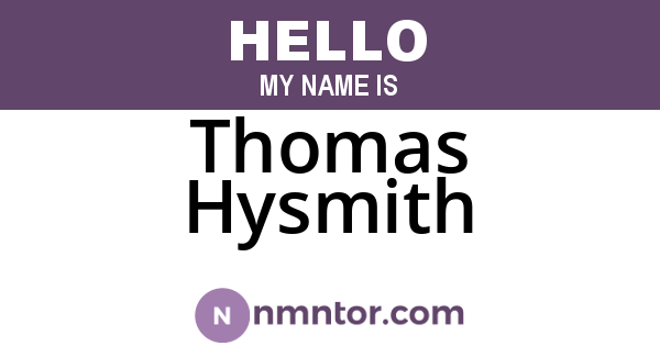 Thomas Hysmith