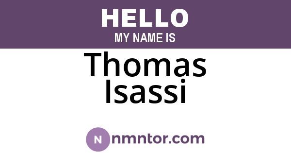 Thomas Isassi