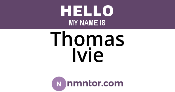 Thomas Ivie