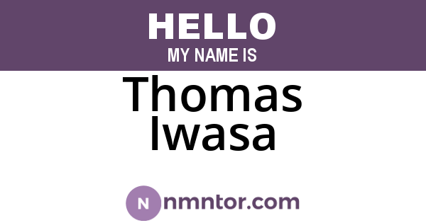 Thomas Iwasa