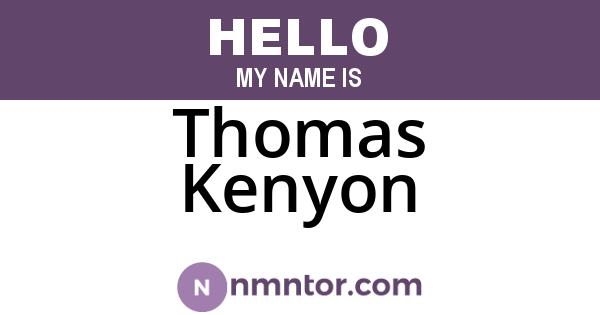 Thomas Kenyon