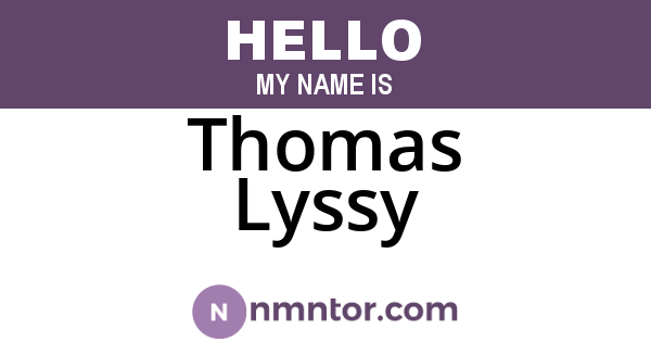 Thomas Lyssy
