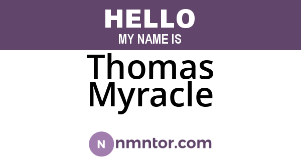 Thomas Myracle