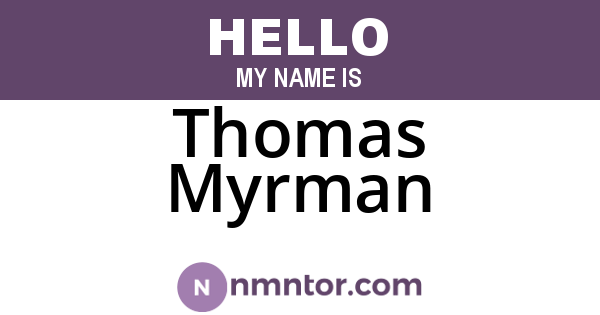 Thomas Myrman
