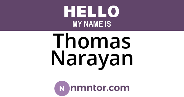 Thomas Narayan