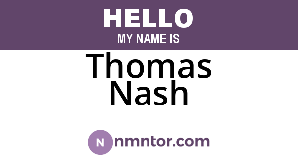 Thomas Nash