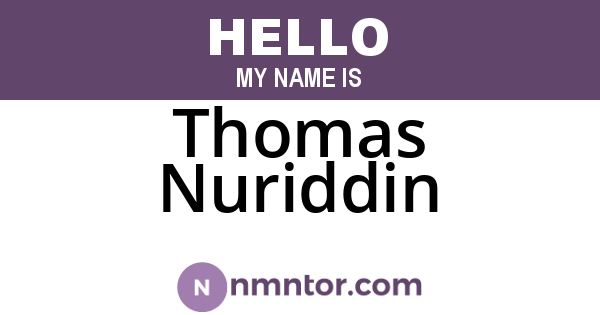 Thomas Nuriddin