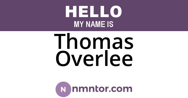 Thomas Overlee