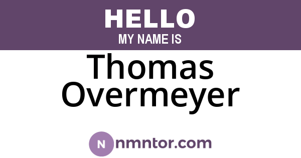 Thomas Overmeyer