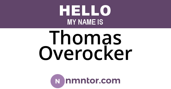 Thomas Overocker