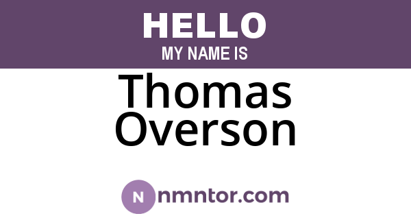 Thomas Overson
