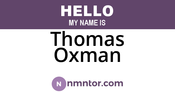 Thomas Oxman
